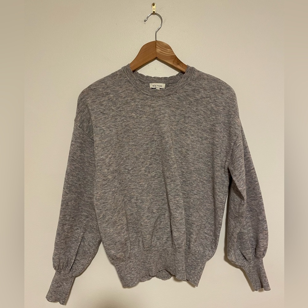 Ella Moss Size S Sweater w/ Scalloped Collar